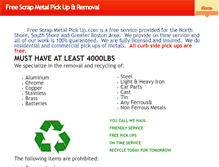 Tablet Screenshot of freescrapmetalpickup.com